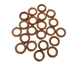 Curtain Rings With Clips Vintage Faux Wood Brown 2” 21 Pieces Home Decorating
